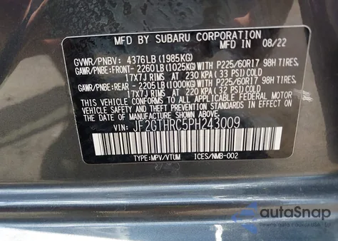 2023 Subaru Crosstrek Sport from USA, damaged, VIN JF2GTHRC5PH243009